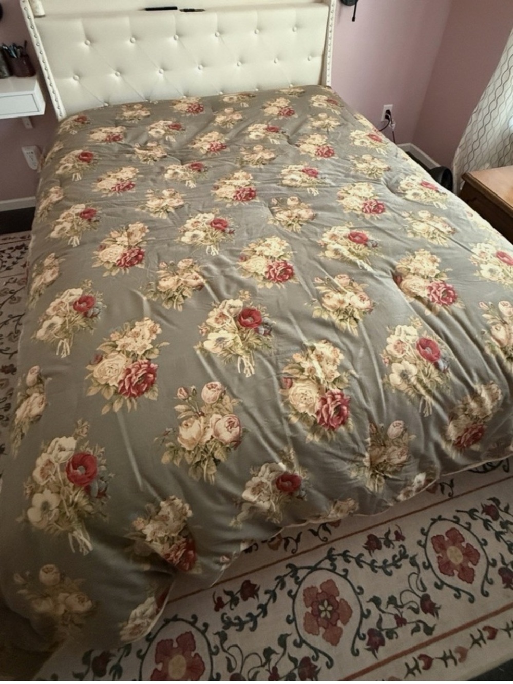 ✨ Chaps Queen Hudson River Plaid/Floral Comforter Set- Cottage Core (4 piece)